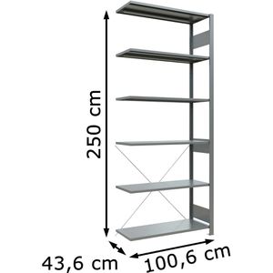 Produktbild für Anbauregal Schulte 12746, 6 Metallböden