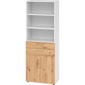 Kombischrank Hammerbacher Serie 9 Advanced, asteiche / weiß