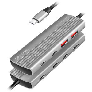 Produktbild für USB-Hub LogiLink Ultra-Slim UA0414, silber