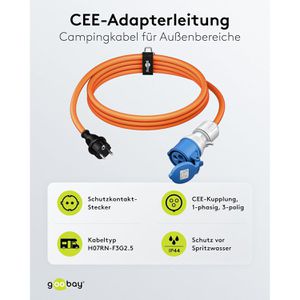 Produktbild für CEE-Adapter Goobay 76219, Länge 5 m
