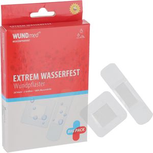 WUNDmed Pflaster Extrem Wasserfest, 20 Strips, wasserfest, 2 Größen, 20 Stück