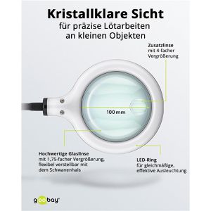 Produktbild für Löthilfe Goobay 76558, mit Lupe