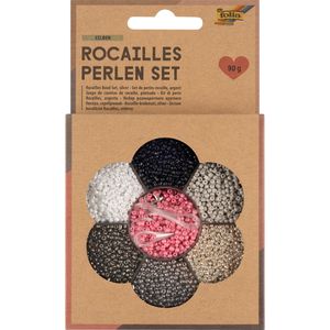 Produktbild für Perlen Folia 12909 Rocailles Set, silber, in Box