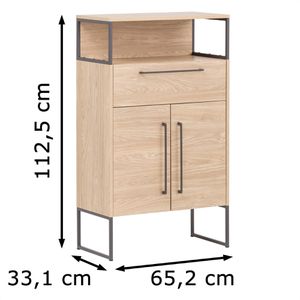 Produktbild für Badschrank Schildmeyer Limone 150018, mit 2 Füßen, eiche hell