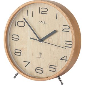 Produktbild für Tischuhr AMS 5118, Holz, analog, Funkuhr