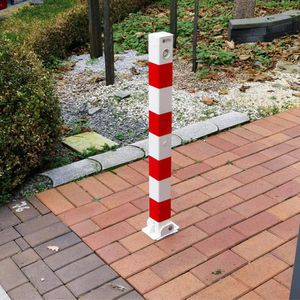 Produktbild für Absperrpfosten UvV Comfy, rot/weiß, aus Metall