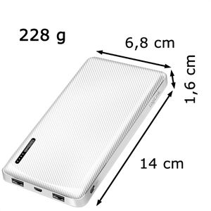 Produktbild für Powerbank LogiLink PA0316W weiß, 10000mAh