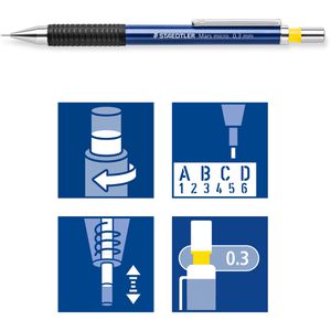 Produktbild für Druckbleistift Staedtler Mars micro 775, blau, Kunststoff