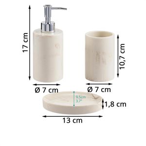 Produktbild für Badaccessoires-Set Navaris Marble, 3-teilig