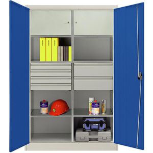 Produktbild für Werkzeugschrank Mauser MKSTM12/5/19E7, aus Metall, grau / blau