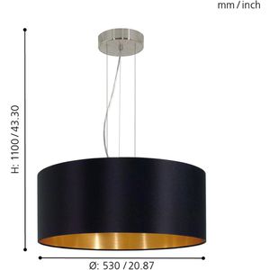 Produktbild für Pendelleuchte Eglo Maserlo, 3-flammig, mit E27-Fassung
