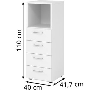Produktbild für Kombischrank Hammerbacher Serie 9 Advanced, weiß