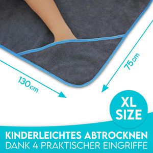 Produktbild für Handtuch HUND-IST-KÖNIG HHT-V2, grau-blau, 75 x 130 cm