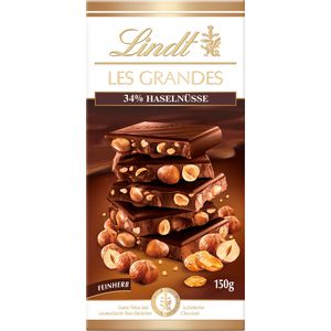 Produktbild für Tafelschokolade Lindt LES GRANDES 34% Haselnüsse Feinherb