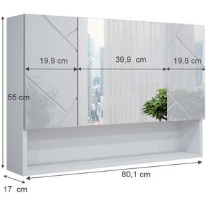 Produktbild für Spiegelschrank Vicco Irma, weiß hochglanz
