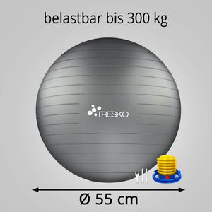 Produktbild für Gymnastikball Tresko Anti-Burst, mit Luftpumpe