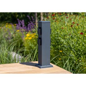 Produktbild für Gartensteckdose ChiliTec 23445, anthrazit, anschraubbar