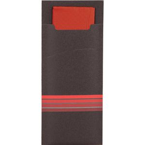 Produktbild für Bestecktaschen Papstar Stripes, schwarz / bordeaux