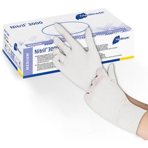 Produktbild für Einmalhandschuhe Meditrade Nitril 3000, weiß, 100 Stück
