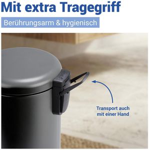Produktbild für Mülleimer Wenko Leman, grau