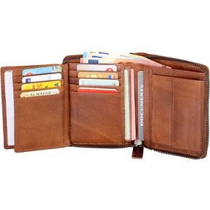 Produktbild für Portemonnaie Almadih P2H-RV, cognac, aus Echt Leder