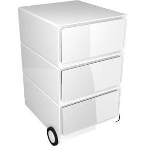 Produktbild für Rollcontainer Paperflow aus Kunststoff, weiß