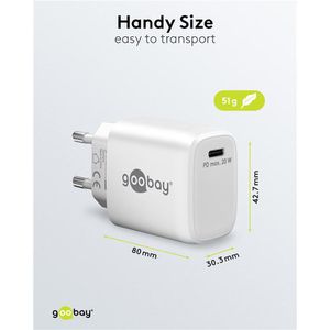 Produktbild für USB-Ladegerät Goobay 65406, 20 Watt