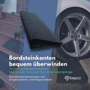 Produktbild für Bordsteinrampe bepco R10008S, aus Gummigranulat