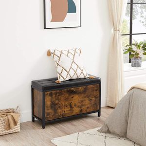 Produktbild für Schuhbank Vasagle LSB049B01, vintage braun, aus Holz