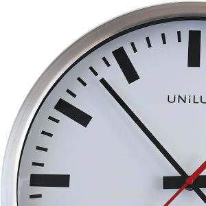 Produktbild für Wanduhr Unilux Station, Metall, analog, Funkuhr