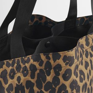 Produktbild für Einkaufstasche BagBase Leopard Tote BG723, schwarz / braun