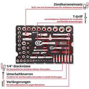 Produktbild für Steckschlüssel Einhell E-Case 370520, 60-teilig