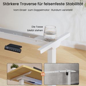 Produktbild für Schreibtisch FlexiSpot E1W Pro, ahorn / weiß