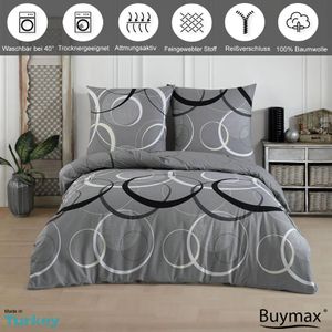 Produktbild für Bettwäsche Buymax Wave, schwarz, grau Renforcé