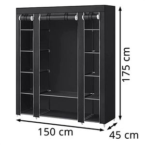 Produktbild für Kleiderschrank Songmics XXL, LSF03H, schwarz