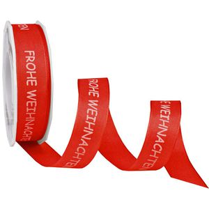 Produktbild für Geschenkband Präsent Frohe Weihnachten, rot