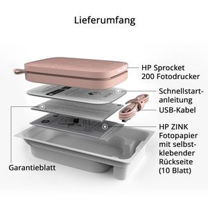 Produktbild für Fotodrucker HP Sprocket 2x3, pink, bis 5 x 7,6 cm