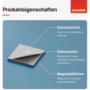 GAUDER Magnetplättchen 300 Stück - 10x10x2 Mm, Selbstklebend Für Notizen & Basteln