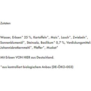 Produktbild für Fertiggericht Nabio Erbsensuppe VON HIER, Bio