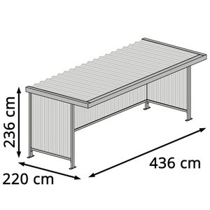 Produktbild für Fahrradunterstand WSM Leipzig L14 K, grauweiß, aus Metall