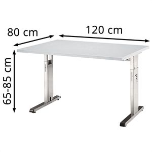 Produktbild für Schreibtisch Hammerbacher O-Serie, lichtgrau / silber