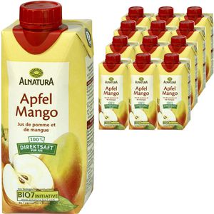 Alnatura Saft Apfel-Mango, BIO, 100% Fruchtgehalt, je 0,33 Liter, 12 Stück