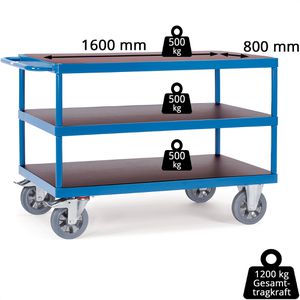 Produktbild für Tischwagen Fetra 12425, aus Metall &amp; Holz