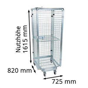 Produktbild für Rollbehälter HMH nestbar Tür, ZWB, Nutzhöhe 1615mm