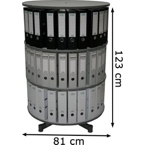 Produktbild für Ordnerdrehsäule Reef RE081B3, lichtgrau, 3 Etagen