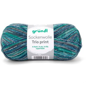 Produktbild für Häkelgarn Gründl 6229-01, Sockenwolle Trio print, blau mix