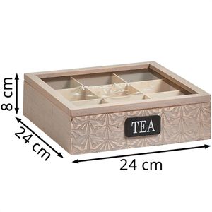Produktbild für Teebox Zeller 15115, für Teebeutel, braun, aus Holz