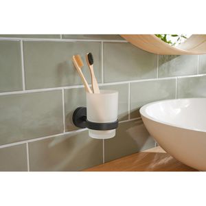 Produktbild für Zahnputzbecher Tesa Moon Black, 40566, ohne Bohren