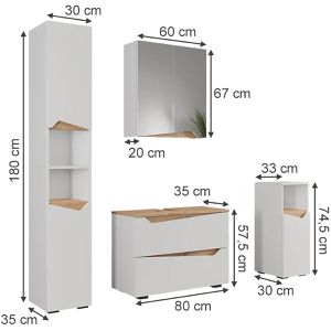 Produktbild für Badmöbel-Set Vicco Marelle, weiß, 4-teilig