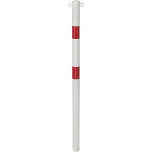 Produktbild für Absperrpfosten Alberts Standard SK, 2 Ösen, rot/weiß, Metall
